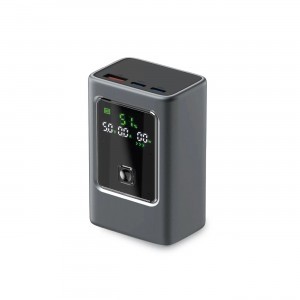 Powerbank SBS 10000mAh PD 35W LCD kijelzővel - szürke