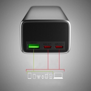 Powerbank SBS 10000mAh PD 35W LCD kijelzővel - szürke-3