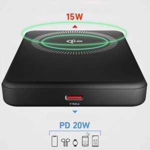 SBS Mag Power Qi2 5000 mAh Powerbank kompatibilis MagSafe - Fekete-2