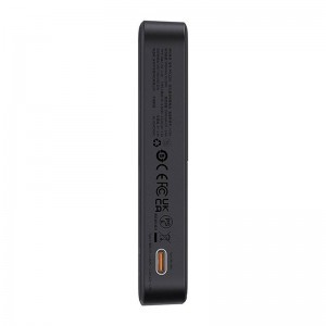 Baseus - MagPro mágneses Power Bank PPCXZ05 (P10064101123-00) - USB-C, 5000mAh, 20W, MagSafe, Type-C kábel, 3A, 30cm - Fekete-5