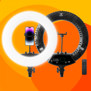 Jackal LR45-95U 45cm fekete LED körfény, körlámpa, ring light távirányítóval, stabil állvánnyal-5