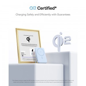Baseus - PicoGo Magsafe Power Bank (P10076800313-00) - Type-C, Qi2, Gyors töltés, 20W, 5000mAh, Forgatható állvány, Type-C kábel - Kék-4