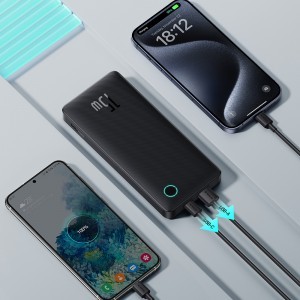 Baseus - Power Bank Airpow Lite (P10067500123-00) - USB, Type-C, 15W, 10000mAh, Type-C kábellel, 30 cm - Kozmikus fekete-2