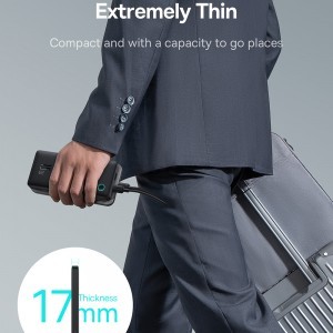 Baseus - Power Bank Airpow Lite (P10067500123-00) - USB, Type-C, 15W, 10000mAh, Type-C kábellel, 30 cm - Kozmikus fekete-4