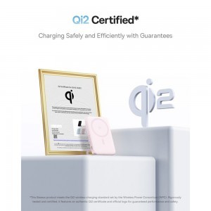 Baseus - PicoGo Magsafe Power Bank (P10076800413-00) - Type-C, Qi2, Gyors Töltés, 20W, 5000mAh, Forgatható Állvány, Type-C Kábel - Rózsaszín-6