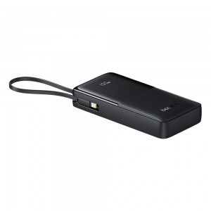 Baseus - Bipow 2 Power Bank (P10077101113-01) - Beépített USB-C kábel, Type-C, USB, Intelligens kijelző, 20000mAh, 20W - Fekete-4