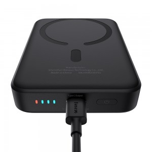 Baseus - Power Bank Mini Air (P10059001113-00) - Type-C, MagSafe töltés, 20W, 10000mAh, Type-C kábel, 30cm - Fekete-2