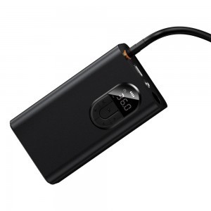 Baseus - Autókompresszor (C11140500113-B1) - Hordozható Digitális Légkompresszor, 2000mAh, 12V, 150 psi, Gyors Felfújás - Fekete-2