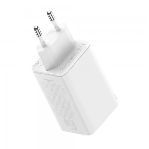 Baseus - Fali töltő GaN (P10162701213-00) - 2x USB, 2x Type-C, 65W, Type-C to Type-C kábellel - Fehér-4