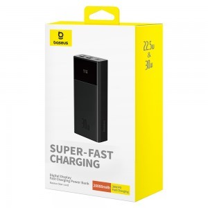 Baseus - Star-Lord Power Bank (P10022904113-00) - 2x USB, Type-C, Micro-USB, 30W, 20000mAh, Type-C kábel, 3A, 30cm - Fekete-6