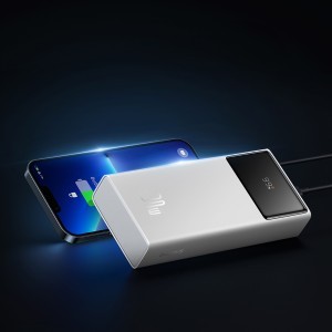 Baseus - Power Bank Csillag Őrző (P10022904213-00) - 2x USB, Type-C, Micro-USB, 30W, 20000mAh, Type-C kábel, 3A, 30 cm - Fehér-5