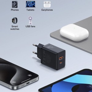 Baseus - Fali töltő (P10111403113-00) - USB, Type-C, Gyors töltés 20W - Fekete klaszter-3