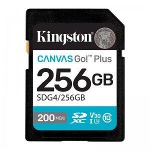 Kingston SDXC 256GB Canvas Go Plus Gen4 200R C10 UHS-I U3 V30 memóriakártya