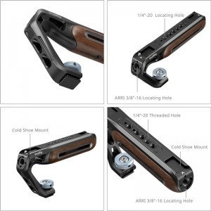 Smallrig 5250 Wooden Top Handle with Cold Shoe Mount-2