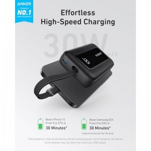 Anker Zolo, 10000mAh, 30W, QC + PD, Fekete powerbank-1