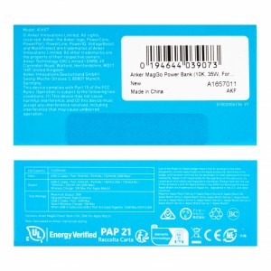 Powerbank Anker MagGo, 10000mAh, 35W, PD + QI, Fekete A1657011-9