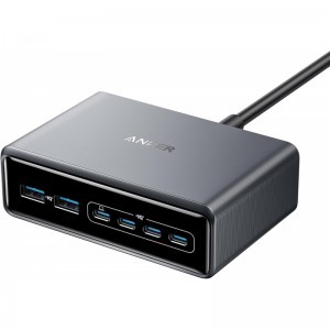 Anker Prime asztali töltő, 200W, 3A, 2 x USB-A - 4 x USB-C, Fekete