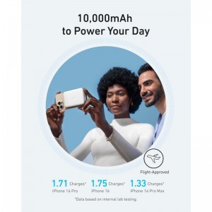Powerbank Anker MagGo Slim, 10000mAh, 30W, PD + FQI, Fehér A1664H21-2