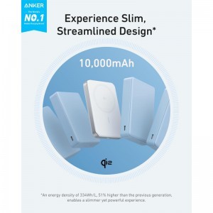 Powerbank Anker MagGo Slim, 10000mAh, 30W, PD + FQI, Fehér A1664H21-5