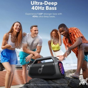 Anker Soundcore Boom 2 Plus Bluetooth Hangszóró, 140W, TWS, RGB, Vízálló, Fekete A3134011-3