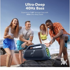 Bluetooth hangszóró Anker Soundcore Boom 2 Plus, 140W, TWS, RGB, Vízálló, Kék A3134031-2