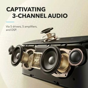 Bluetooth Hangszóró Anker SoundCore Motion X600, 50W, Vízálló, Fekete A3130011-3