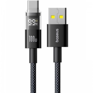 USB-A - USB-C kábel Baseus Display 2, 100W, 5A, 2m, Fekete P10382701111-00-4