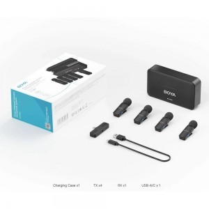 Boya BY-V4U - 2,4 GHz-es, négycsatornás vezeték nélküli mikrofon USB-C csatlakozóval-5