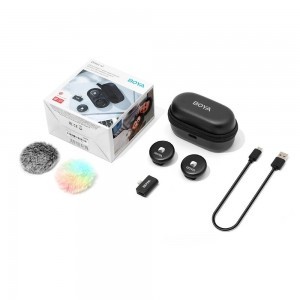 Boya Omic-D 2.4GHz Ultrakompakt vezetéknélküli szett (iOS 1+2 Töltődoboz) Fekete-5