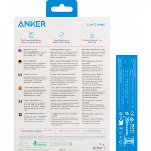 Anker Powerbank, 20000mAh, 30W, QC + PD, Fekete A1384G11-6