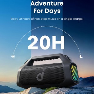 Bluetooth Hangszóró Anker SoundCore Boom 2 Pro, 140W, TWS, RGB, Vízálló, Fekete A3134A11-3