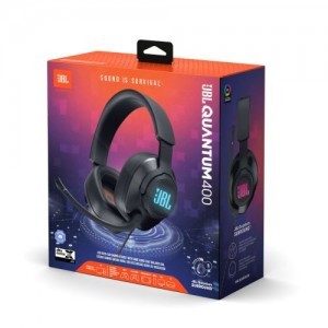 JBL Quantum 400 vezetékes gamer fejhallgató mikrofonnal, (USB), fekete EU-1