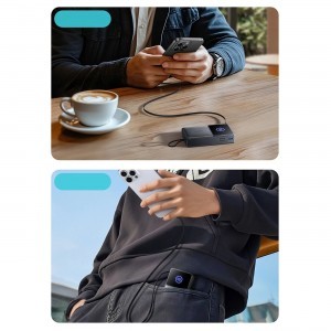 Joyroom JR-PR1 10000mAh 22.5W Powerbank with Built-in Retractable USB-C Cable - Black-2