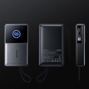 Joyroom JR-PR1 10000mAh 22.5W Powerbank with Built-in Retractable USB-C Cable - Black-1