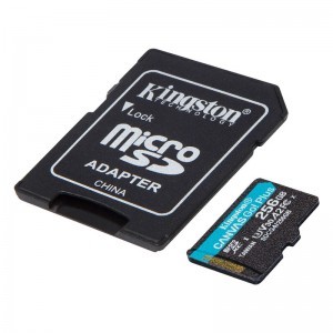 Kingston MicroSDXC 256GB Canvas Go Plus Gen4 200R A2 U3 V30 memóriakártya + Adapter-1