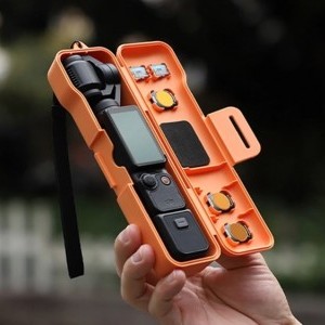 Sunnylife védőtáska szíjjal az Osmo Pocket 3-hoz (narancssárga) tok-1