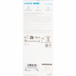 Powerbank Anker Zolo, 20000mAh, 30W, QC + PD, Fekete A1689011-3