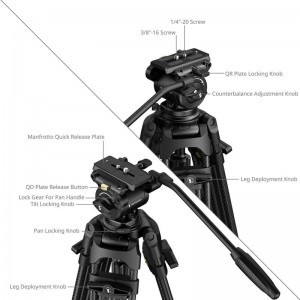 Smallrig 5443 FSD14 Freespeed Heavy-Duty Carbon Fiber Tripod-3