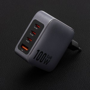 FORCELL F-ENERGY GaN VT-46 utazó töltő 3 x USB-C + USB A PD QC4.0 5A 100W szürke-6