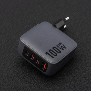 FORCELL F-ENERGY GaN VT-46 utazó töltő 3 x USB-C + USB A PD QC4.0 5A 100W szürke-7