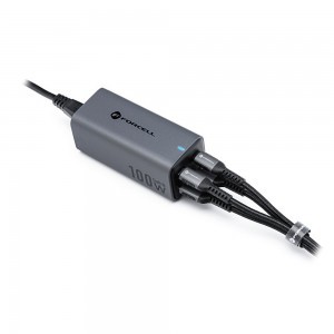 FORCELL F-ENERGY GaN III VT-51 asztali töltő 2 x Type C + 2 x USB A PD QC4.0 SFC2.0 5A 100W szürke-7