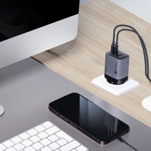 FORCELL F-ENERGY GaN III VT-37 fali utazó töltő LCD kijelzővel 2 x Type C + USB A PD QC4.0 SAM SFC2.0 3,45A 70W szürke-8