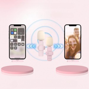 Vezeték nélküli lavalier mikrofon Type C (2 db a készletben) K1 rózsaszín-6