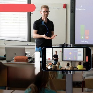 Vezeték nélküli lavalier mikrofon Lightning iPhone-hoz 2 db a készletben) K1 fehér szélvédővel-6