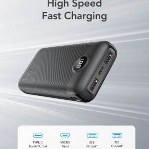 VEGER powerbank 20 000 mAh PD QC3.0 2A 20W L20S (VP2039PD / W2039PD) fekete-9