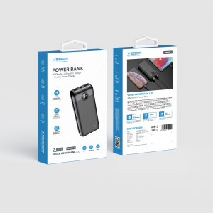VEGER powerbank 20 000 mAh PD QC3.0 2A 20W L20S (VP2039PD / W2039PD) fekete-12