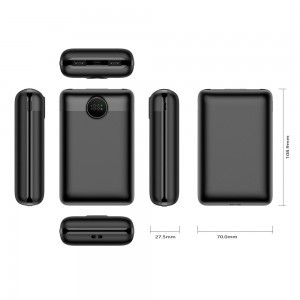 VEGER powerbank 20 000 mAh PD QC3.0 2A 22,5W S20 (W2053) fekete-17