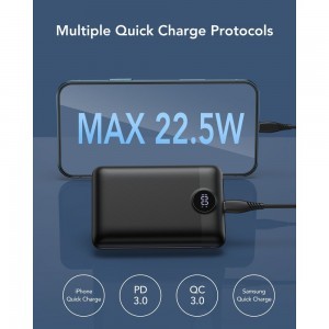 VEGER powerbank 20 000 mAh PD QC3.0 2A 22,5W S20 (W2053) fekete-5