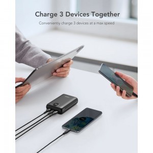 VEGER powerbank 20 000 mAh PD QC3.0 2A 22,5W S20 (W2053) fekete-10