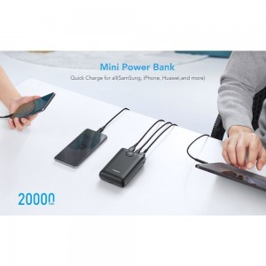 VEGER powerbank 20 000 mAh PD QC3.0 2A 22,5W S20 (W2053) fekete-11
